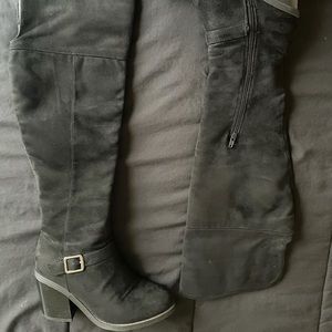 Black knee high boots